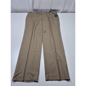 VTG Lauren Ralph Lauren Dress Pants Mens 46x34 Beige Wool Flat Front NWT Office